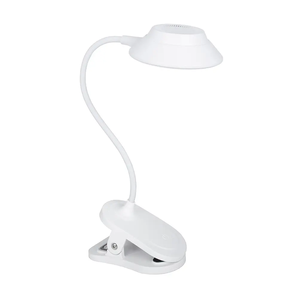 Candeeiro de mesa KLIP 5W LED 3000-4000-6500K com mola em branco 1