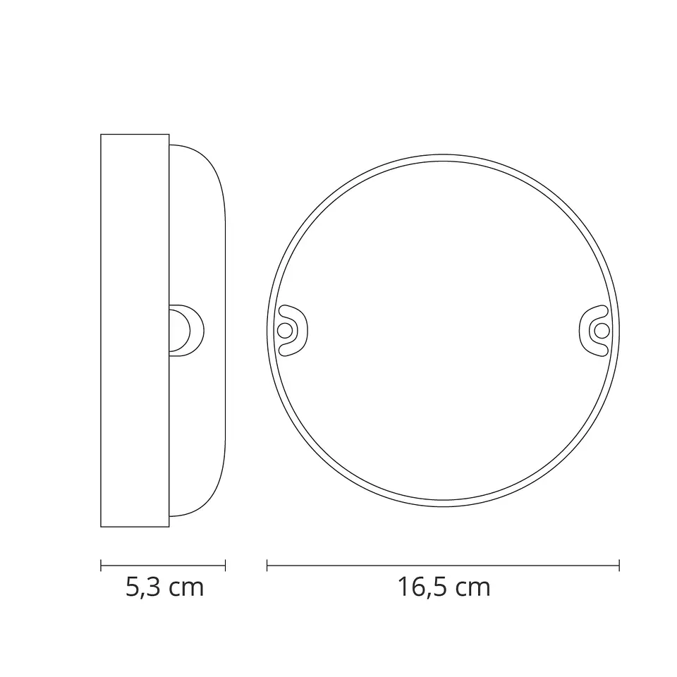 Aplique SURF ECOVISION redondo IP65,3 1x18W LED 1800lm 6400K 120°Alt.5,3xD.16,5cm branco 3