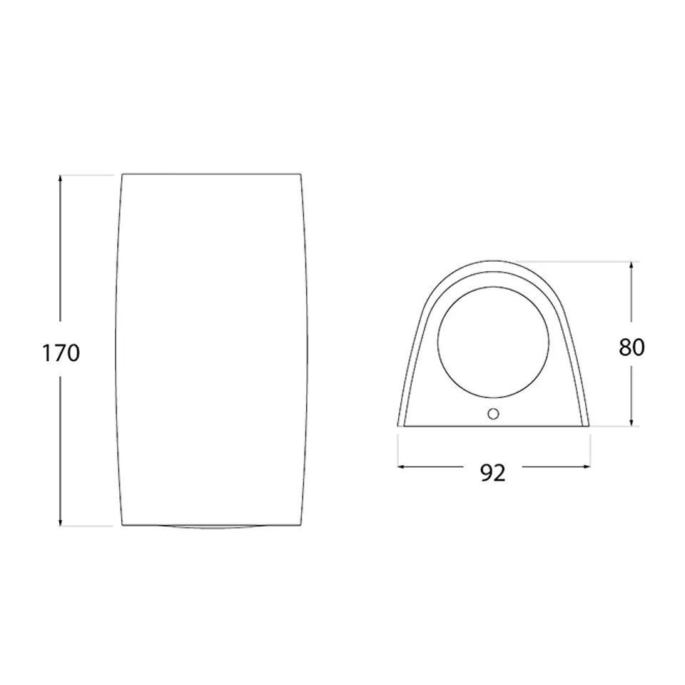 Aplique MARTA 2xGU10 6W botão CCT (2cores) IP55 C.9,2xL.8xAlt.17cm resina 2
