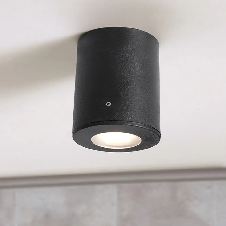 Foco FRANCA 1xGU10 6W botão CCT (2cores) IP55 Alt.11,5xD.9,5cm resina 2
