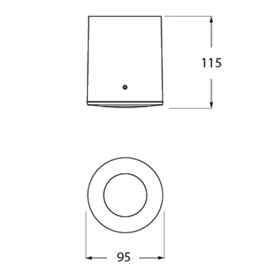 Foco FRANCA 1xGU10 6W botão CCT (2cores) IP55 Alt.11,5xD.9,5cm resina 3