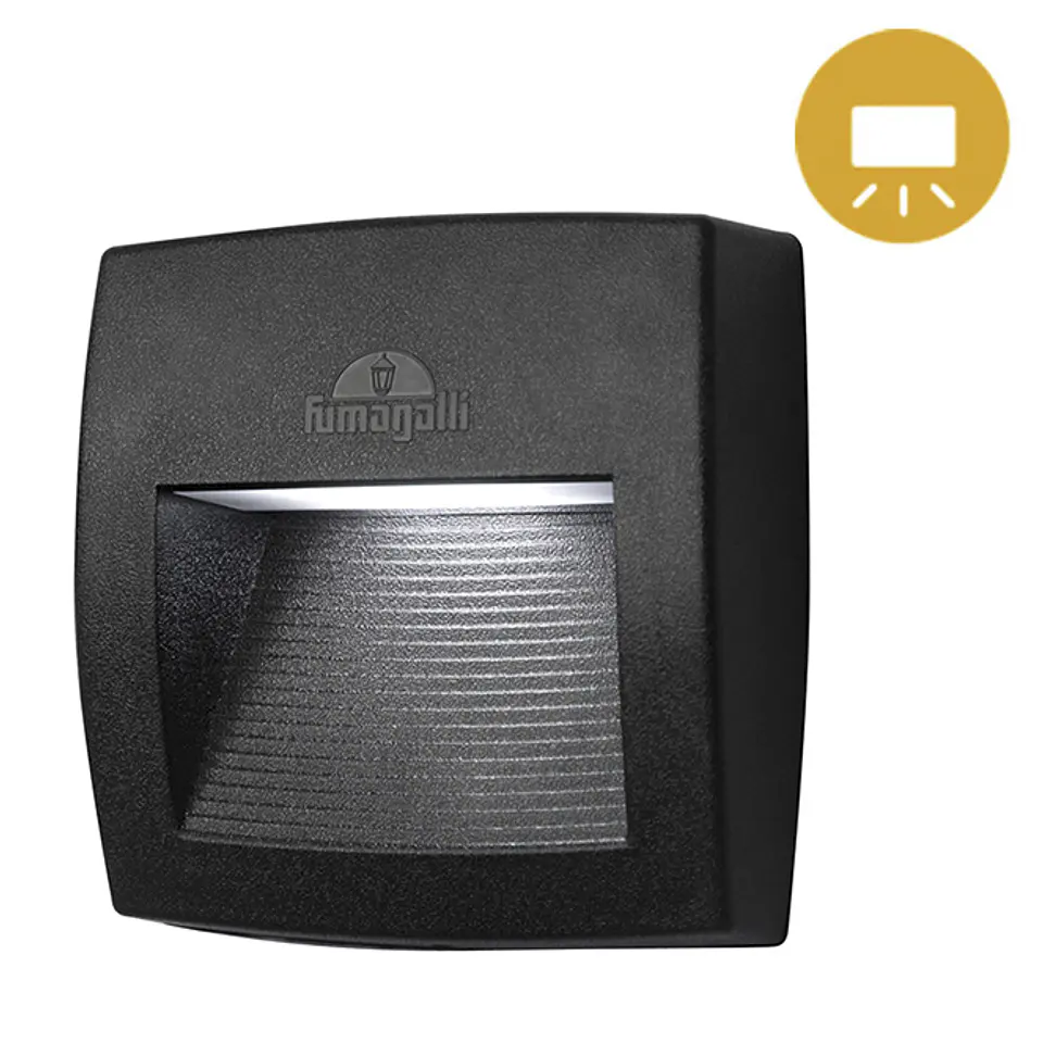 Aplique LORENZA 1xR7s (78mm) 3,5W botão CCT (3cores) IP55 C.15xL.4,5xAlt.15cm resina 1