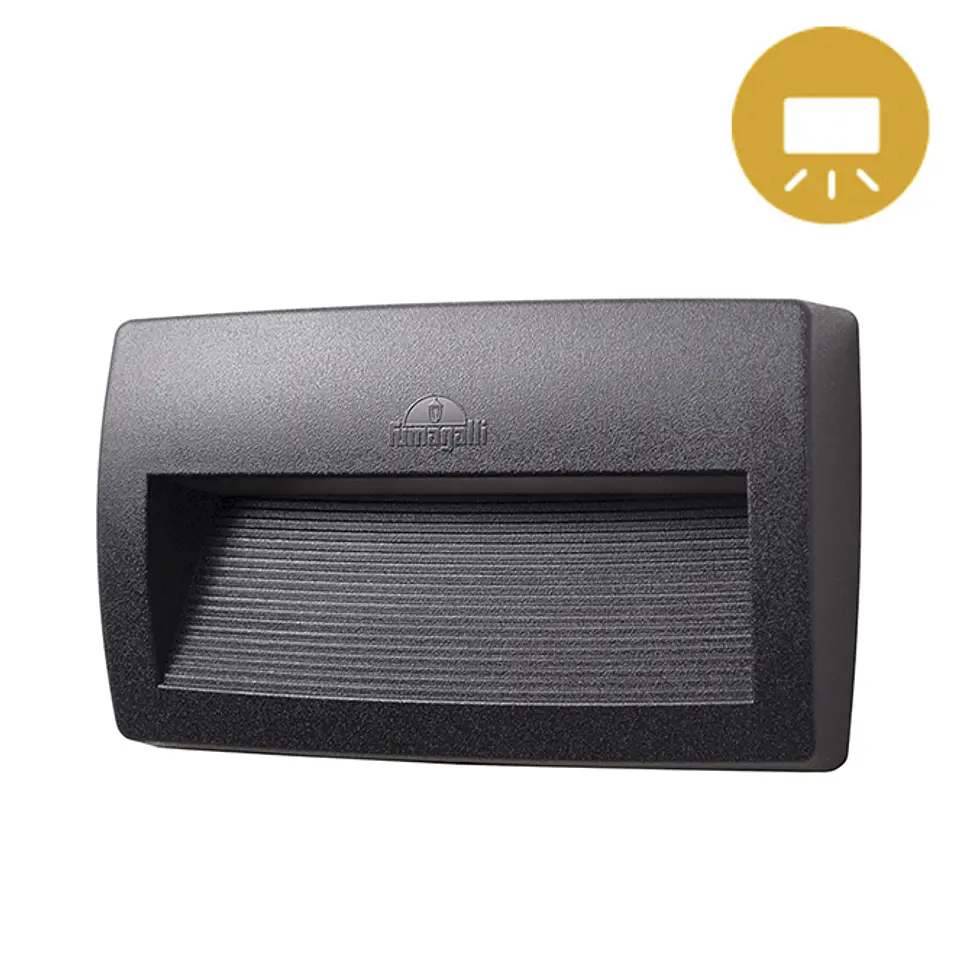 Aplique LORENZA 1xR7s (189mm) 10,5W botão CCT (3cores) IP55 C.26xL.4,5xAlt.15cm resina 1