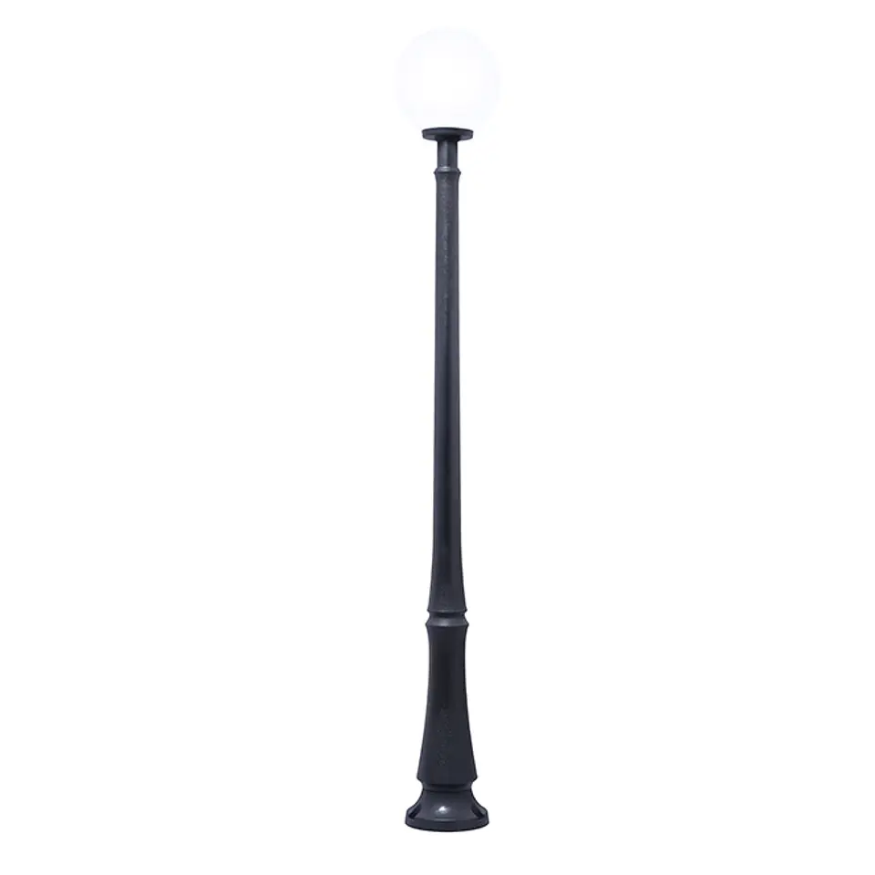 Pilar GLOBE 1xE27 11W botão CCT (3cores) IP55 Alt.227xD.30cm resina preta 1