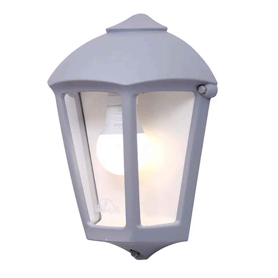Aplique FABIO 1xE27 IP55 C.21xL.11,5xAlt.29cm resina cinza 1