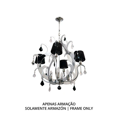 Candeeiro de tecto DEBORAH 8xE14 Alt.Reg.xD.65cm cromado