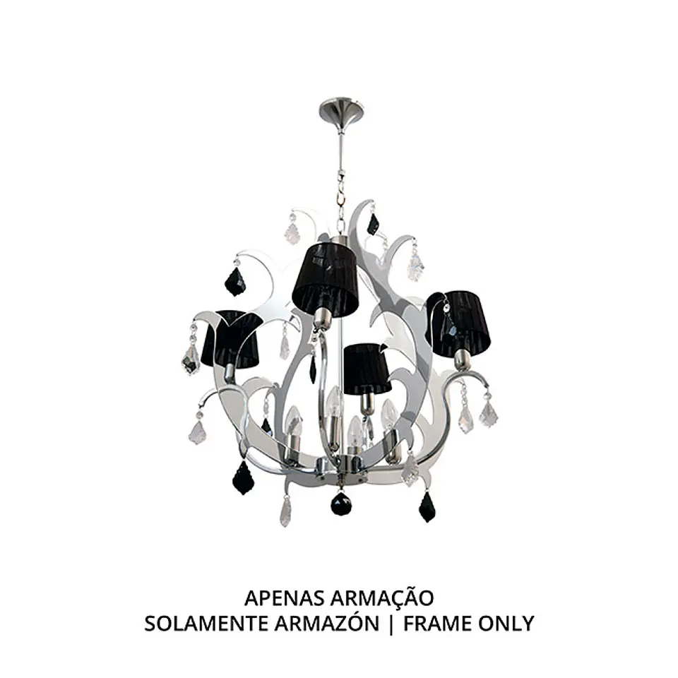 Candeeiro de tecto DEBORAH 8xE14 Alt.Reg.xD.65cm cromado 1