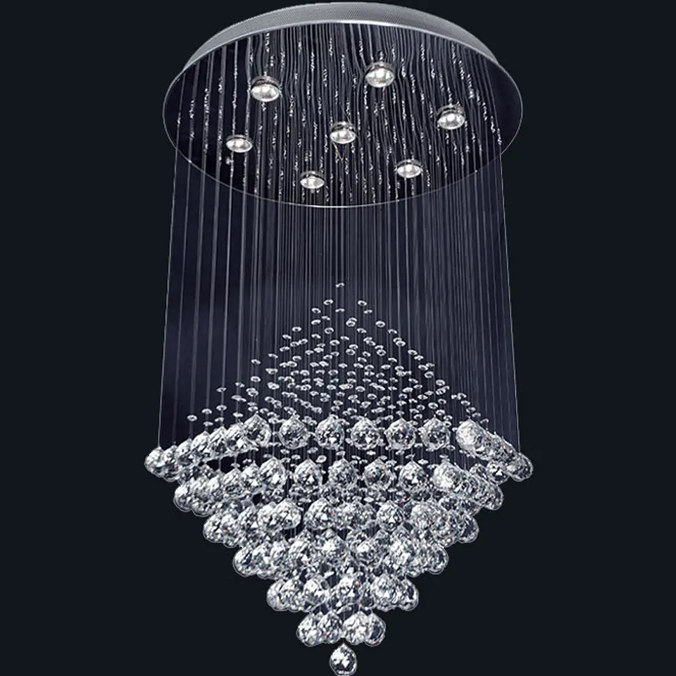 Candeeiro de tecto BIANCA 7xGU10 Alt.100xD.60cm Cristais e chapa niquelada Cromado 1