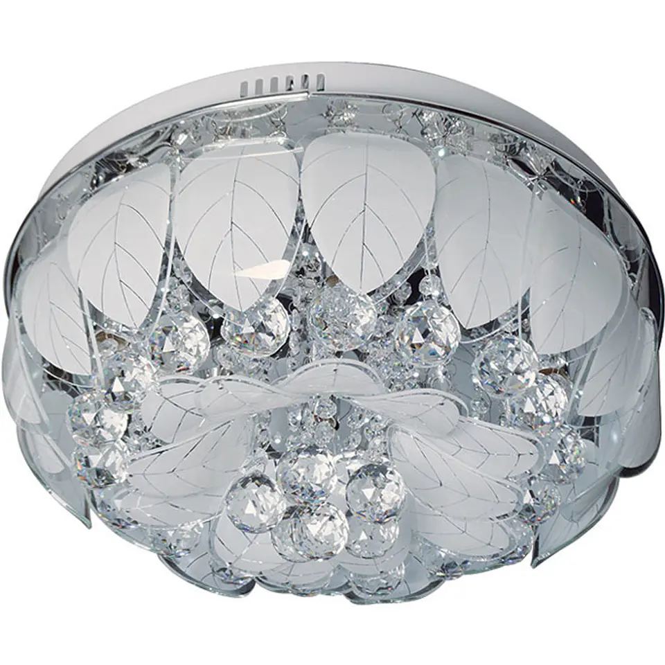 Plafond GLORIA 8xE14+78x0.2W LED Alt.30xD.48cm cromado 1