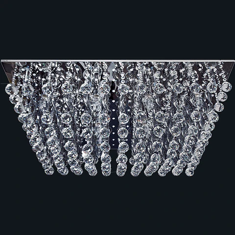 Plafond DANIELA 12xE14+10xG4 (12V)+237x0.06W LED C.90xL.70xAlt.33cm cromado