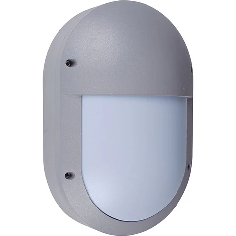 Aplique PARANA grande IP54 1xE27 C.18,5xL.9xAlt.28cm alumínio + policarbonato (PC) cinzento
