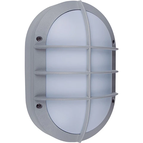 Aplique TIGRE grande IP54 1xE27 C.18,5xL.10xAlt.28cm alumínio + PC cinzento/branco