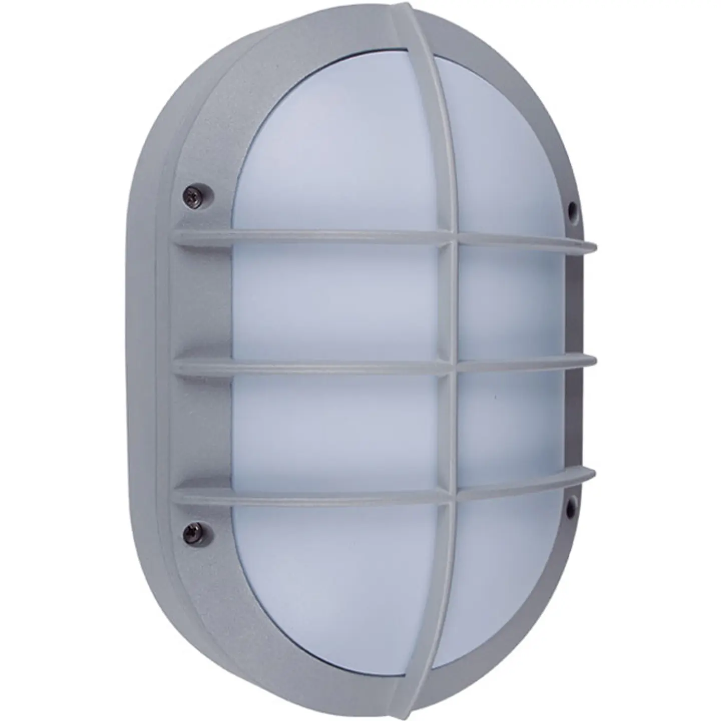 Aplique TIGRE grande IP54 1xE27 C.18,5xL.10xAlt.28cm alumínio + PC cinzento/branco 1