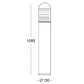 Pilar MINUS IP54 1xE27 Alt.108xD.13cm antracite - Thumbnail 2