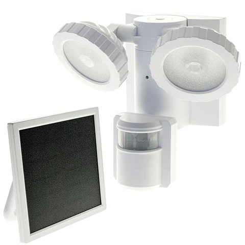 Projector VIVALDI com sensor e painel solar IP44 2x1,2W LED 500lm 5483K C.18,7xL.12xAlt.20cm branco