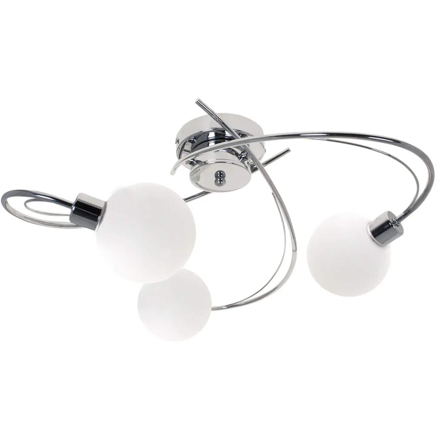 Plafond VITA 3xG9 Alt.23xD.53cm cromado com bolas de vidro brancas 1