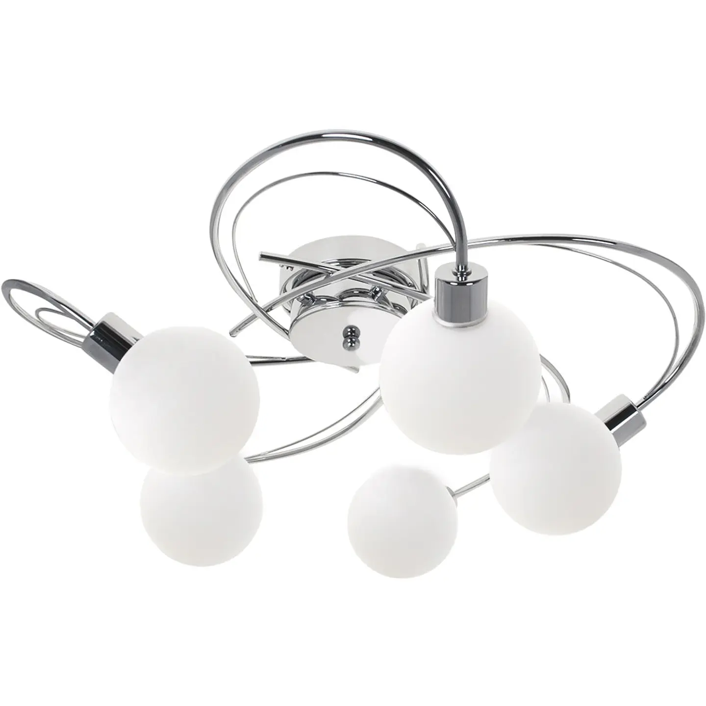 Plafond VITA 5xG9 Alt.23xD.53cm cromado com bolas de vidro brancas 1