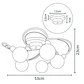 Plafond VITA 5xG9 Alt.23xD.53cm cromado com bolas de vidro brancas - Thumbnail 3