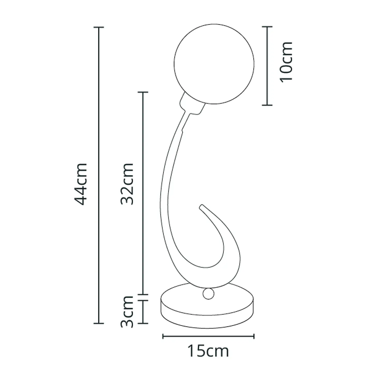 Candeeiro de mesa VITA 1xG9 Alt.44xD.15cm cromado com bolas de vidro brancas 2