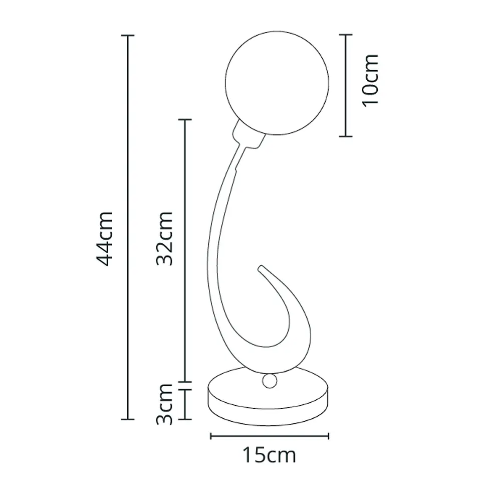 Candeeiro de mesa VITA 1xG9 Alt.44xD.15cm cromado com bolas de vidro brancas 2