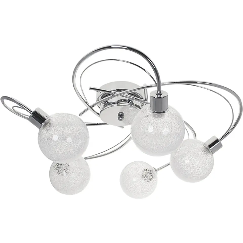 Plafond VITA 5xG9 Alt.23xD.53cm cromado com bolas de vidro transparentes 1