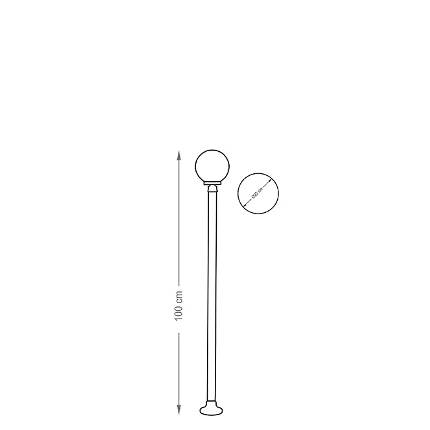 Pilar AMBIENTE pequeno IP44 1xE27 Alt.100xD.25cm preto/branco 3