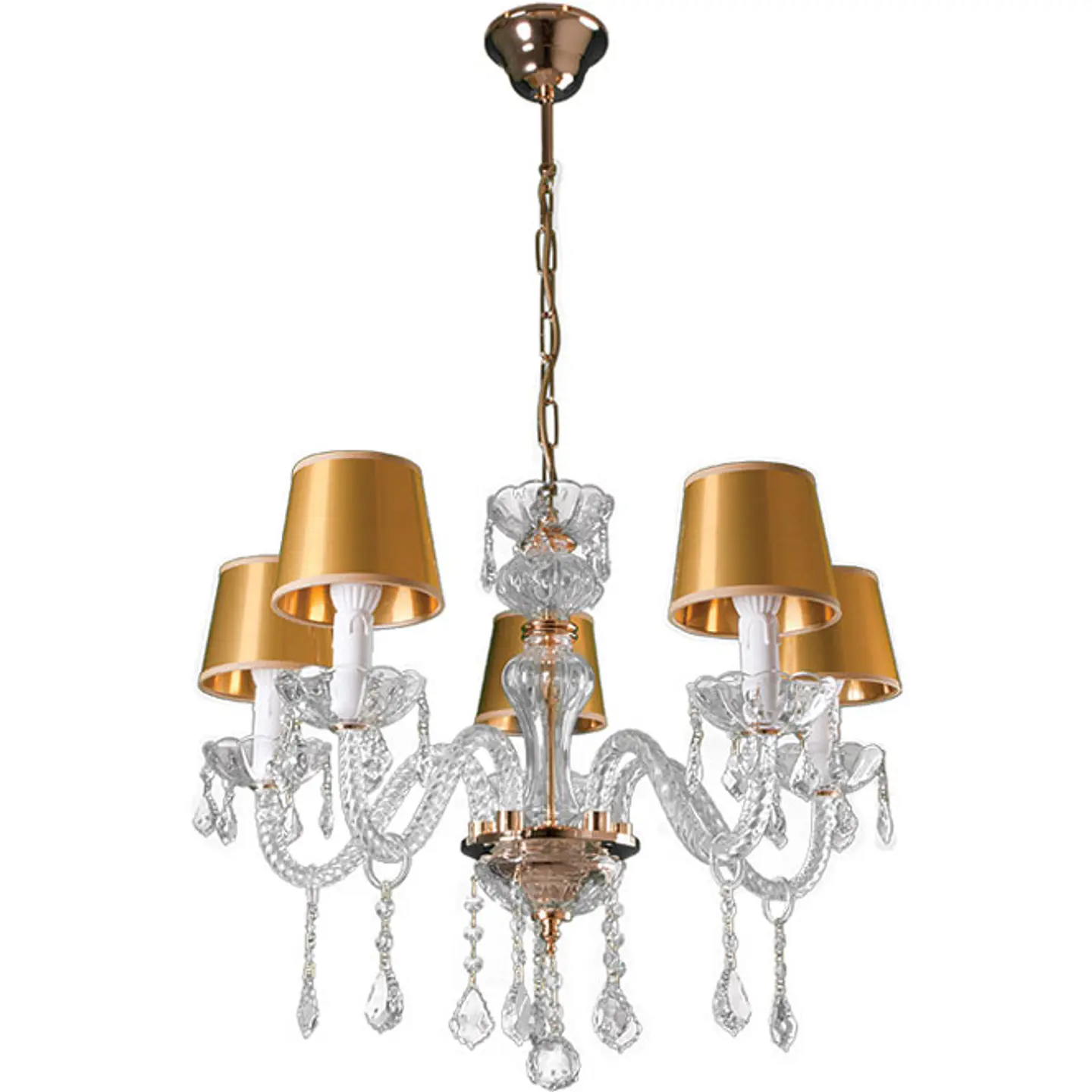 Candeeiro de tecto ADELINA 5xE14 Alt.Reg.xD.50cm dourado 1
