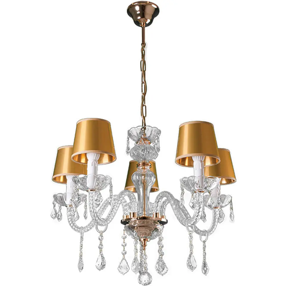 Candeeiro de tecto ADELINA 5xE14 Alt.Reg.xD.50cm dourado 1