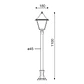 Pilar LINEK quadrado IP43 1xE27 C.18xL.18xAlt.110cm preto - Thumbnail 2