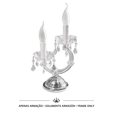 Candeeiro de mesa M.TERESA 2xE14 (só armação sem cristais incluídos)
