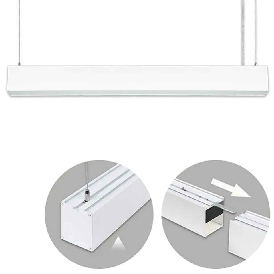 Barra suspensa LINEX B2 60cm 20W LED 1600lm 4000K 110° C.58xL.6xAlt.Reg.cm branco 1