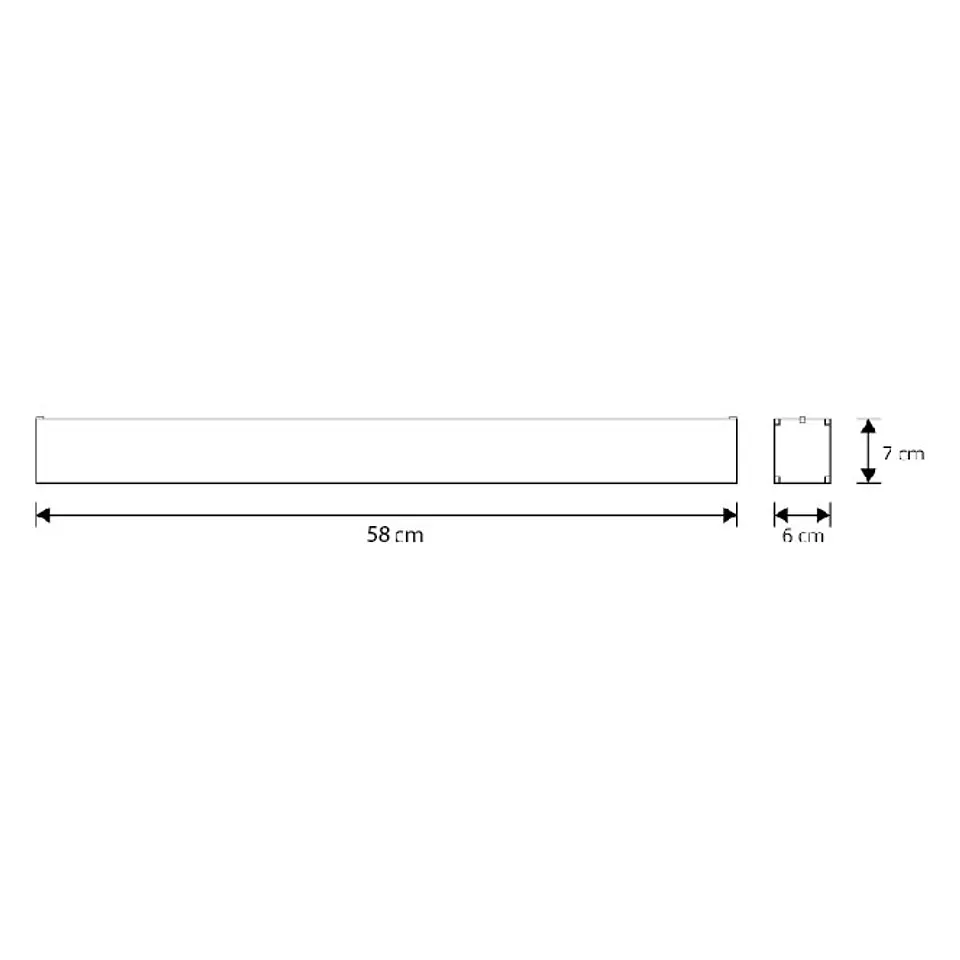 Barra suspensa LINEX B2 60cm 20W LED 1600lm 4000K 110° C.58xL.6xAlt.Reg.cm alumínio 3