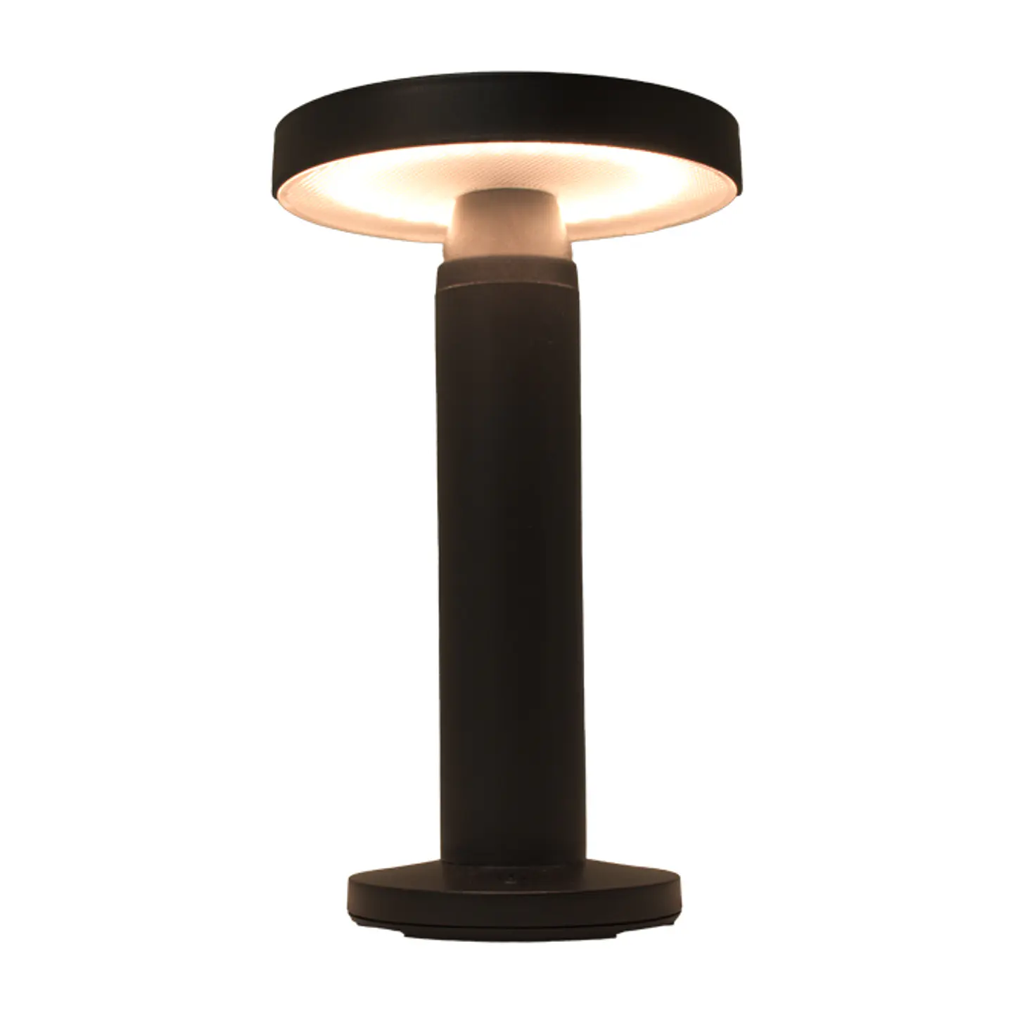 Candeeiro de mesa ALCAIDE IP44 2W LED 180lm 2700K Alt.21,7xD.13cm Solar preto c/carregador USB/USB-C 2