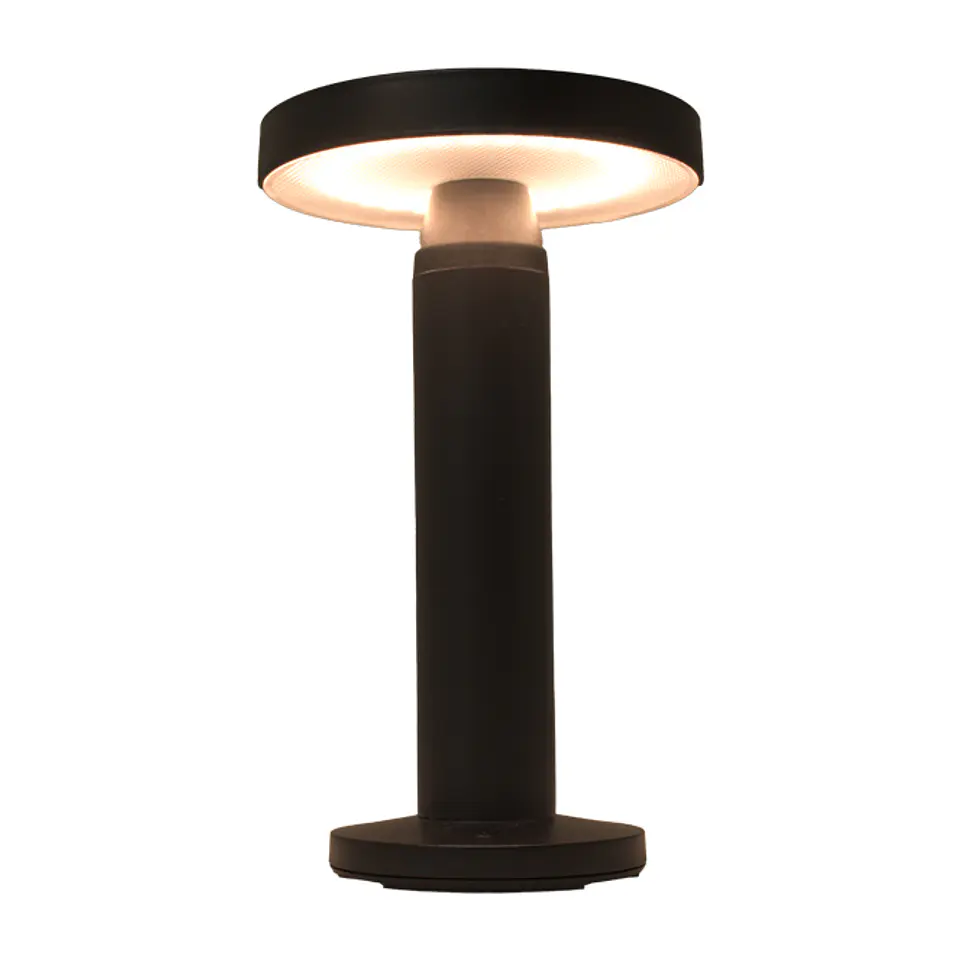 Candeeiro de mesa ALCAIDE IP44 2W LED 180lm 2700K Alt.21,7xD.13cm Solar preto c/carregador USB/USB-C 2