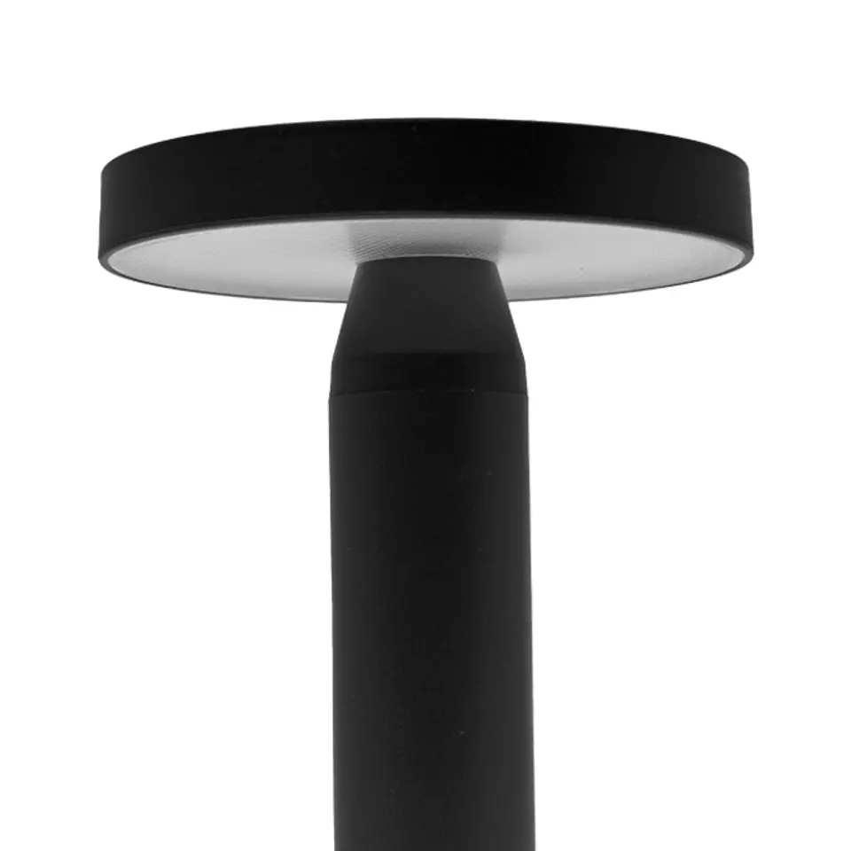 Candeeiro de mesa ALCAIDE IP44 2W LED 180lm 2700K Alt.21,7xD.13cm Solar preto c/carregador USB/USB-C 3