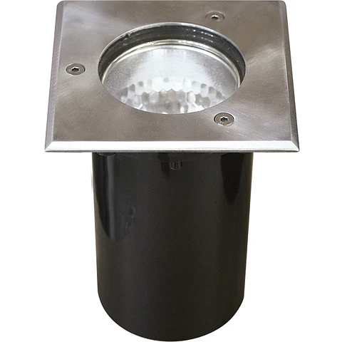Foco de encastrar solo BIGORNE quadrado IP65 1xGU10 C.11xL.11xAlt.0,5cm Níquel