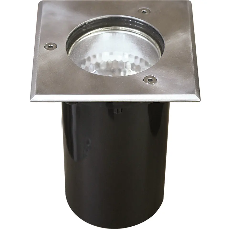 Foco de encastrar solo BIGORNE quadrado IP65 1xGU10 C.11xL.11xAlt.0,5cm Níquel 1