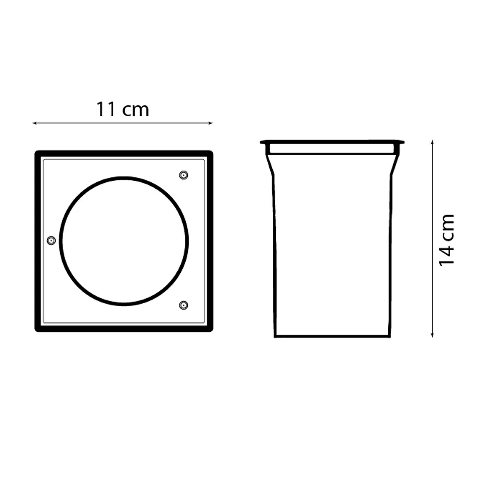 Foco de encastrar solo BIGORNE quadrado IP65 1xGU10 C.11xL.11xAlt.0,5cm Níquel 3