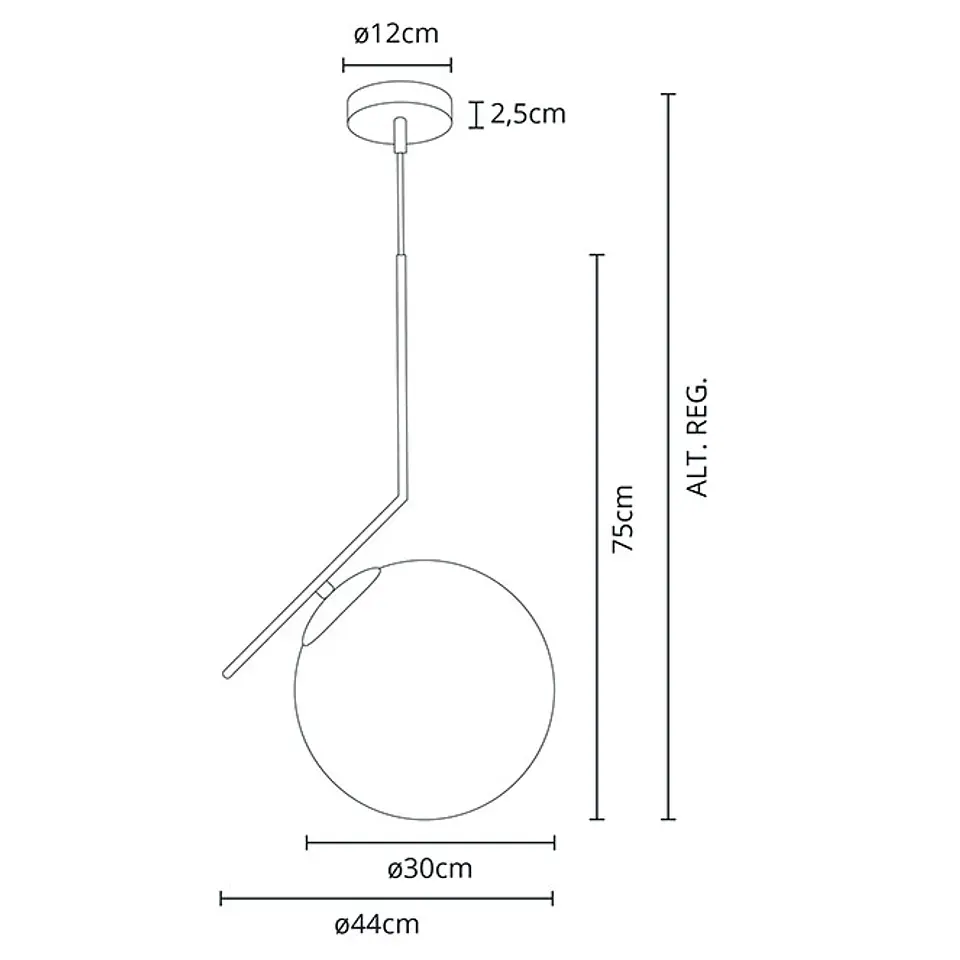 Suspensão AIMEE 1xE27 Alt.Reg.xD.44cm 2