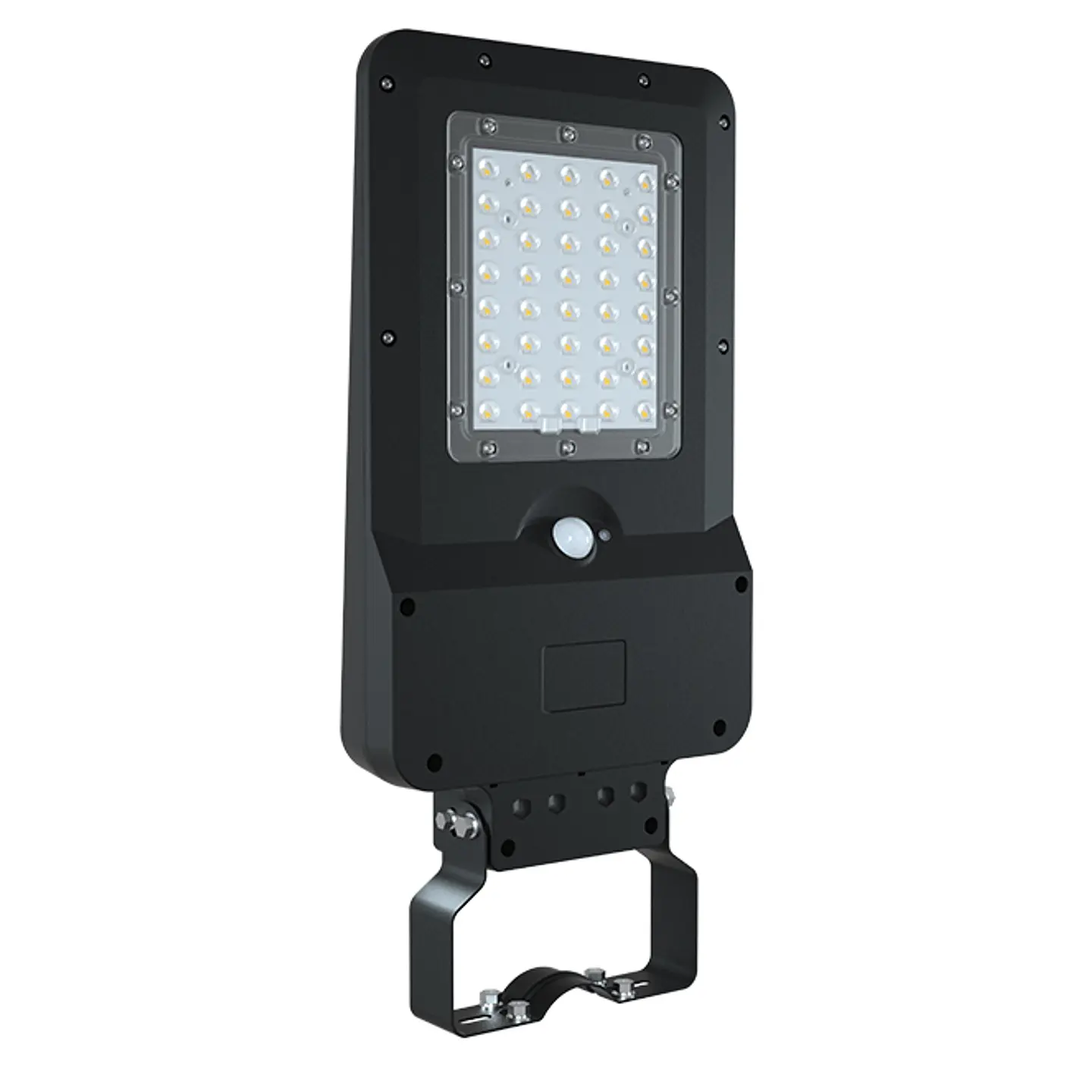 Aplique solar DALTON c/sensor e painel solar IP65 25W LED 3000lm 6000K 90° C.23,19xL.49,25xAlt.5,8cm 1