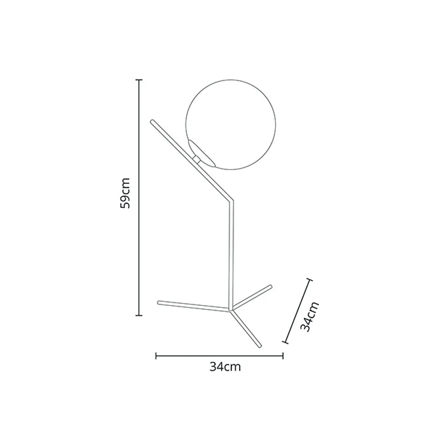 Candeeiro de mesa AIMEE 1xE27 C.34xL.34xAlt.59cm 2