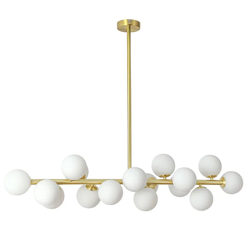 Candeeiro de tecto ANALU 16xG9 C.110xL.35xAlt.80cm dourado/branco