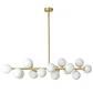 Candeeiro de tecto ANALU 16xG9 C.110xL.35xAlt.80cm dourado/branco - Thumbnail 1