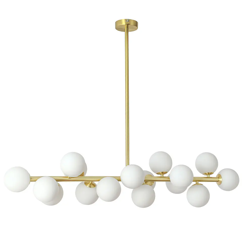 Candeeiro de tecto ANALU 16xG9 C.110xL.35xAlt.80cm dourado/branco 1