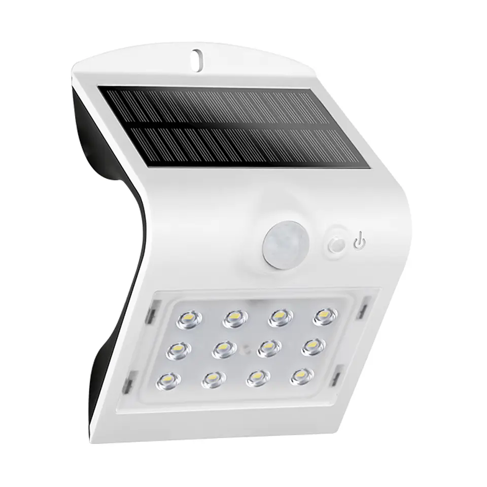 Aplique solar SOLARIS IP65 1,5W 220lm LED 3000K+LED traseiro 3000K C.9,65xL.7,94xAlt.14,49cm 1