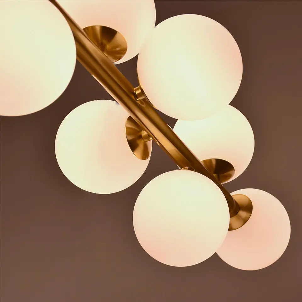 Candeeiro de tecto ANALU 16xG9 C.110xL.35xAlt.80cm dourado/branco 3