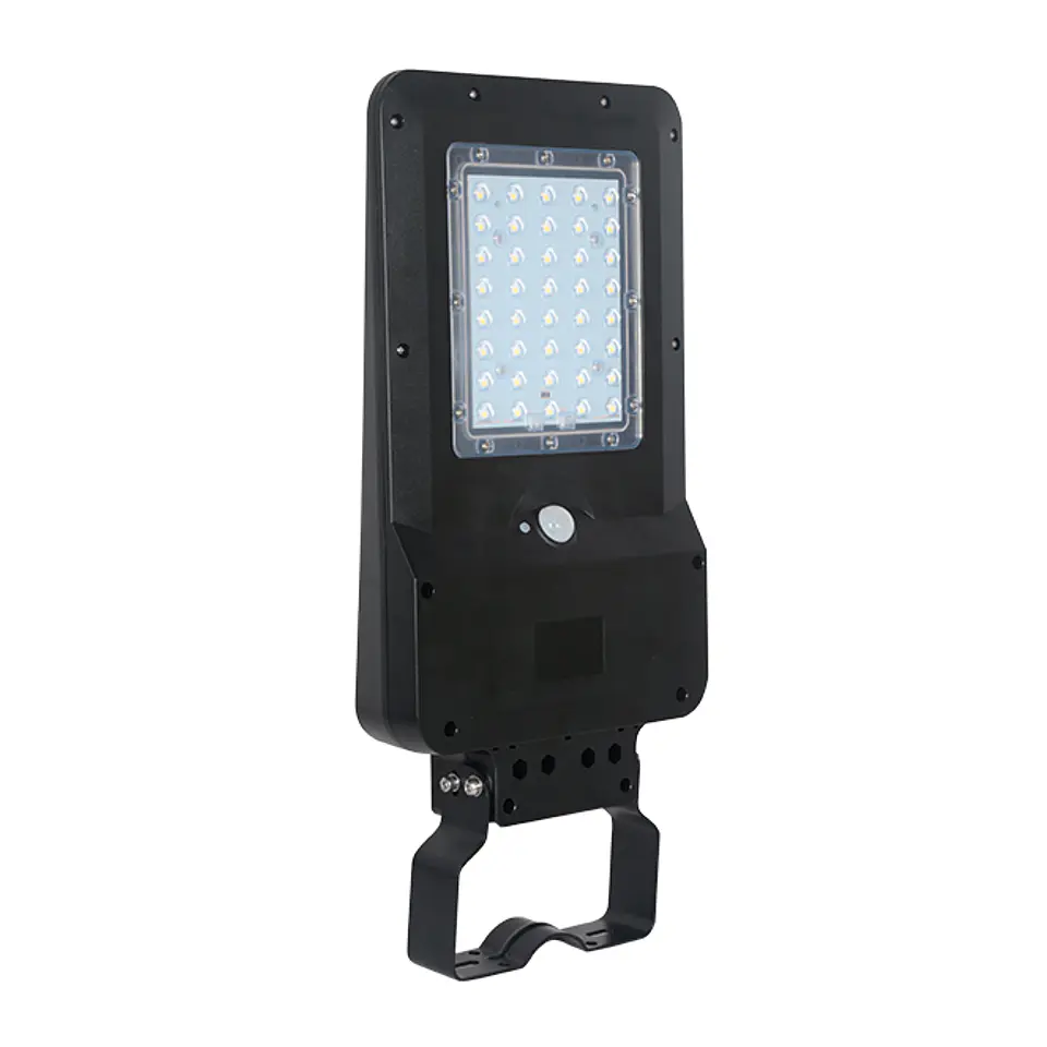 Aplique solar DALTON c/sensor e painel solar IP65 15W LED 1600lm 3000K 90° C.23,19xL.49,25xAlt.5,8cm 1
