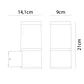 Aplique EGA IP65 1xE27 C.9xL.14,1xAlt.21cm alumínio + PC - Thumbnail 3