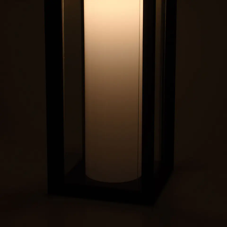 Candeeiro de mesa KAYLA IP54 1x2W LED 200lm 3000K C.16xL.16xAlt.47,5cm preto, com painel solar 2