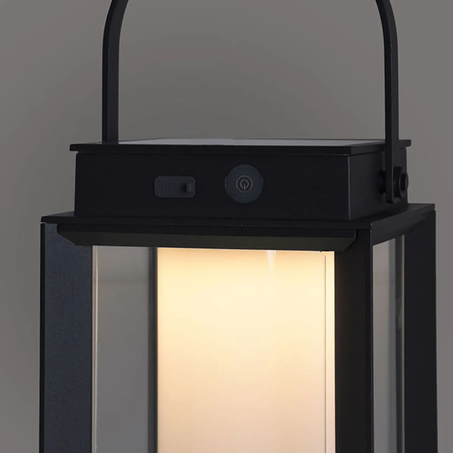 Candeeiro de mesa KAYLA IP54 1x2W LED 200lm 3000K C.16xL.16xAlt.47,5cm preto, com painel solar 3